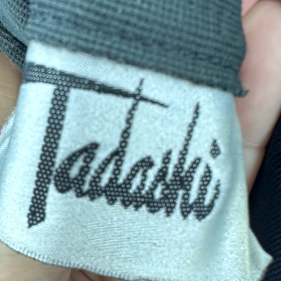 VTG 1980s Tadashi Dress Black Diamond Rhinestones Long Sleeves Medium | R1404 - Picture 4 of 10